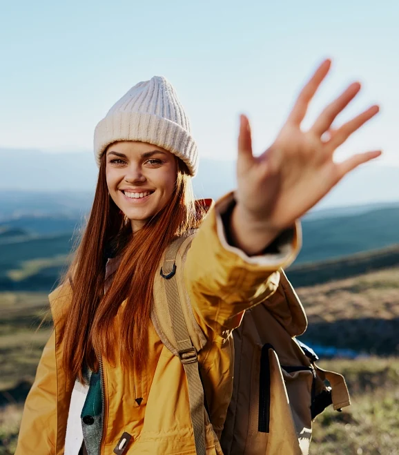Woman enjoying a hike after vision correction